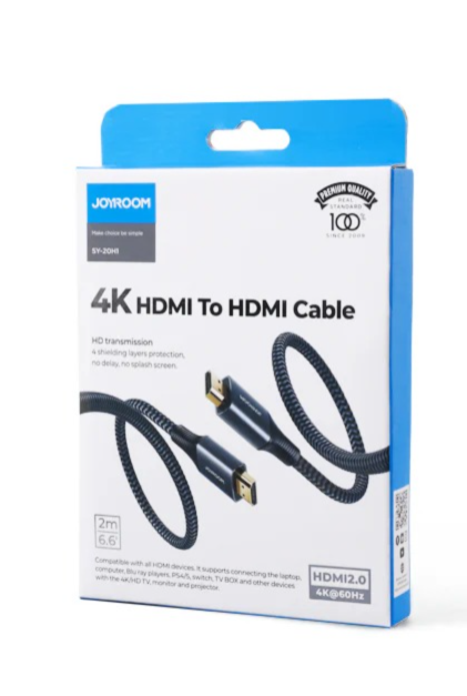 Joyroom SY-20H1 HDMI to HDMI cable (4K@60Hz) -2m-gray