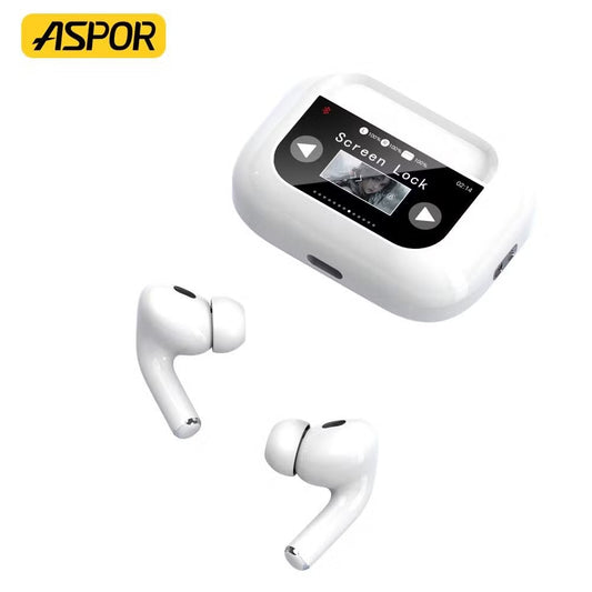 Aspor A629 Touch Screen TWS Wireless Bt 5.4 Earphones