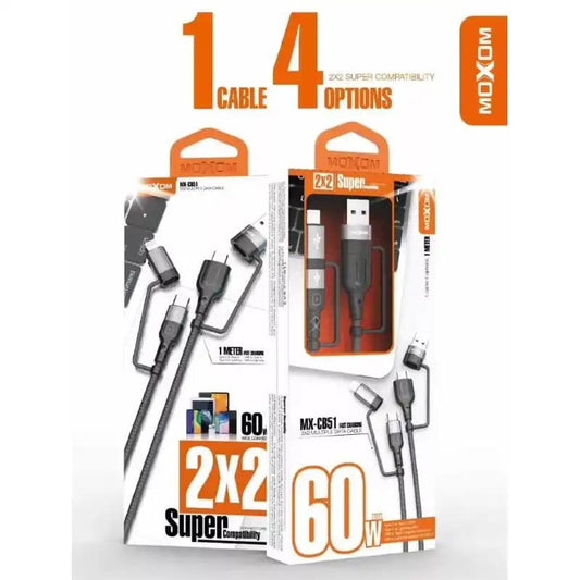 MoXoM MX-CB51 4 in 1 60W MULTIPLE FAST CHARGE CABLE