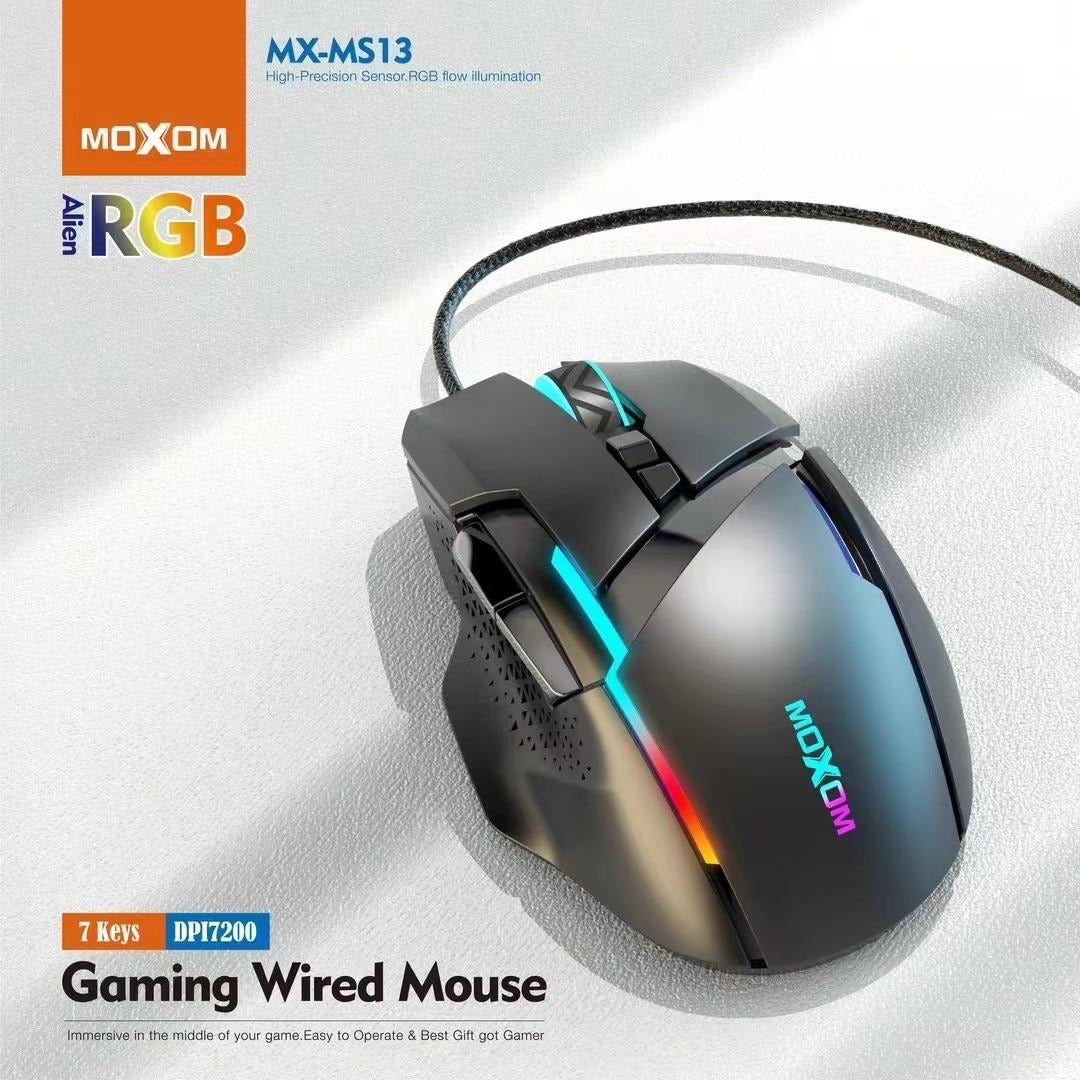 Moxom MX-MS13 Alien RGB Gaming Wired Mouse 7 Keys RGB Flow illumination