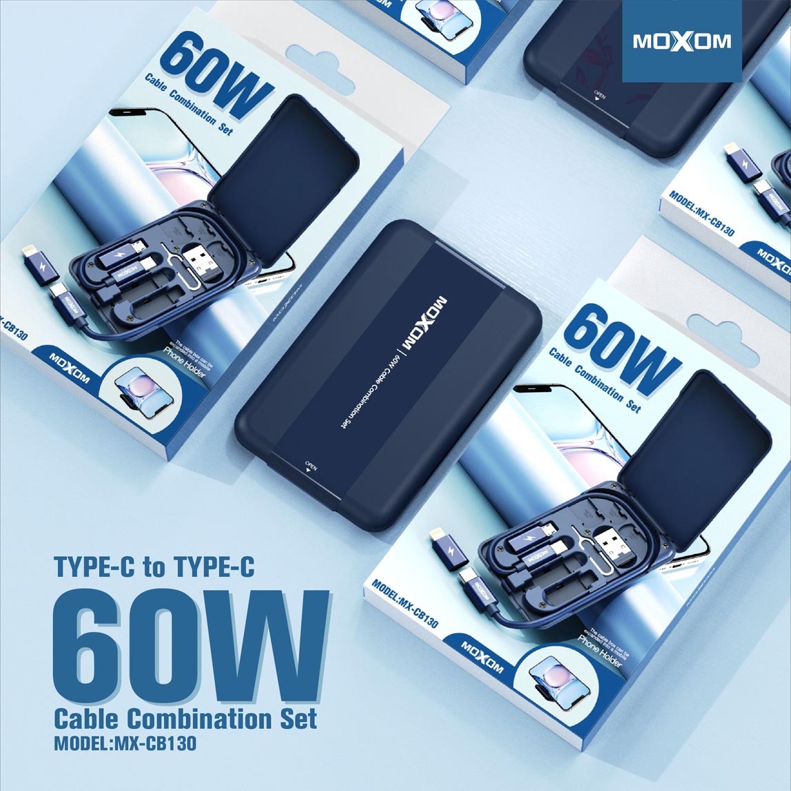 Moxom MX-CB130 60W Cable Combination Set PD 25w 3 in 1 Cable