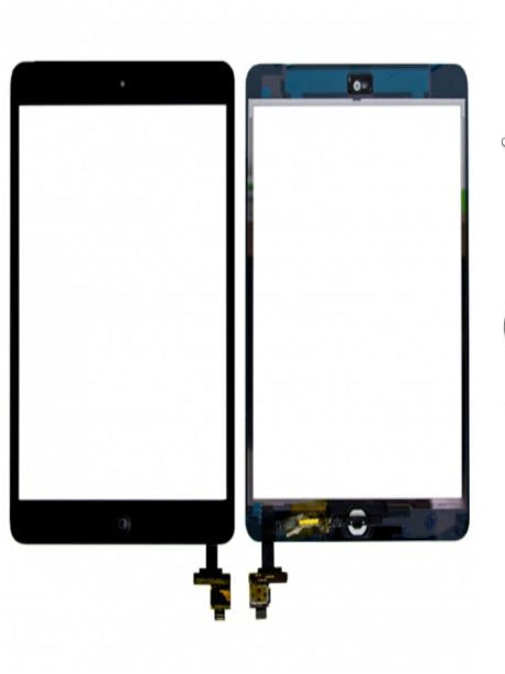 Touch Digitizer iPad Mini 1 / Mini 2 with IC, home button & Tesa Tape Black