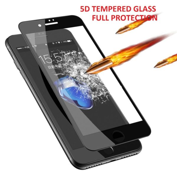 9D Full Cover 9H Premium Tempered Glass For iPhone 7 / 8 / Se (2nd Gen) Black