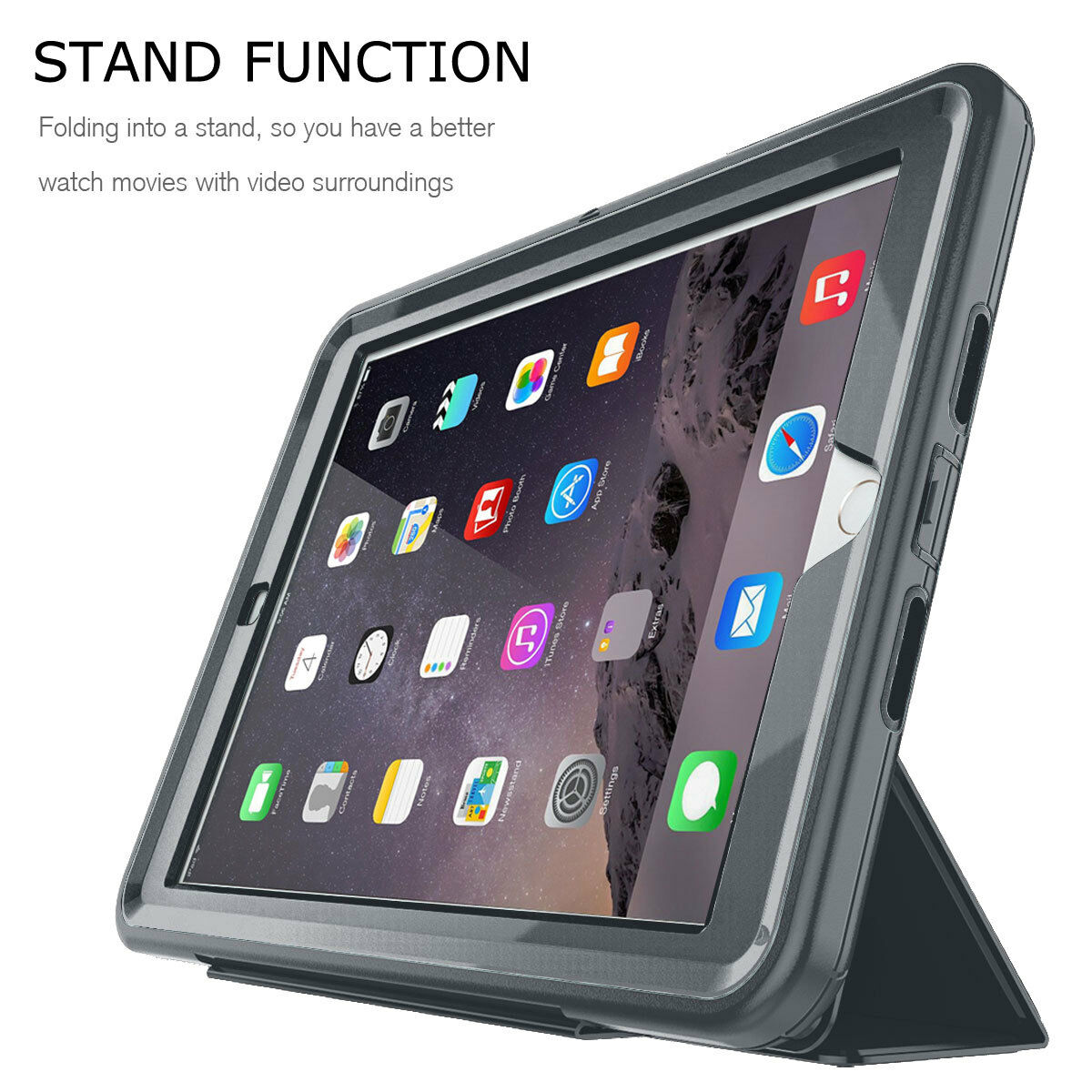 Shockproof Rugged Flip Case For iPad Mini 6 / Mini 7 Black