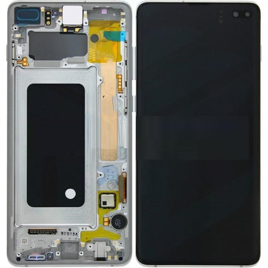 Replacement Lcd Screen Frame Samsung Galaxy S10 Plus Silver OEM