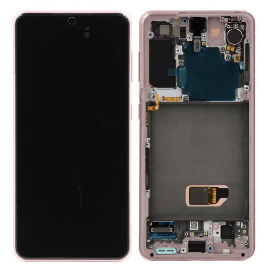 Replacement Lcd Screen with Frame Samsung Galaxy S21 Pink OEM