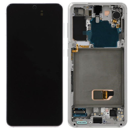 Replacement Lcd Screen with Frame Samsung Galaxy S21 Silver OEM