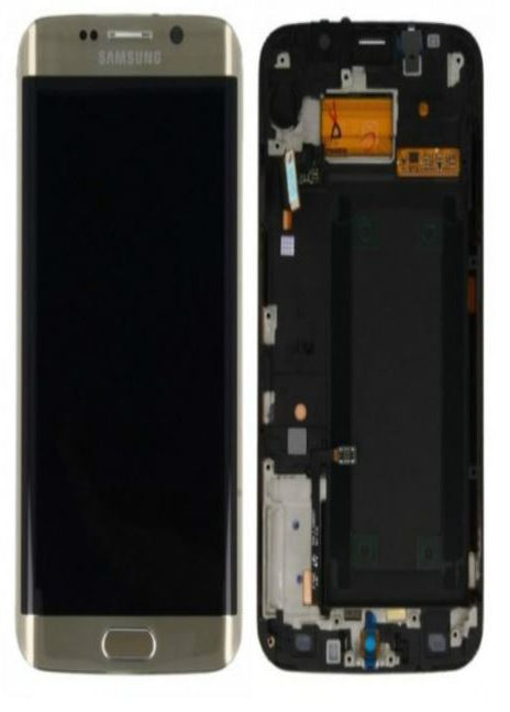 Lcd Screen With Frame For Galaxy S6 Edge Gold